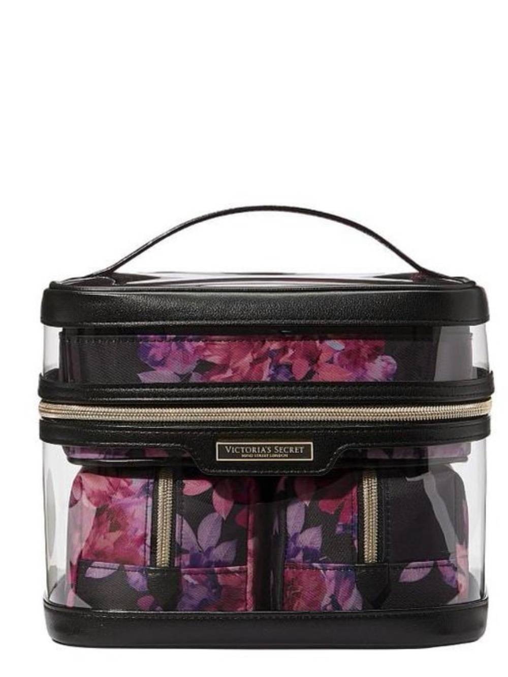 NWT Victoria's Secret 4 in 1 Train Case Purple & Pink Floral 💎Limited Edition!!
